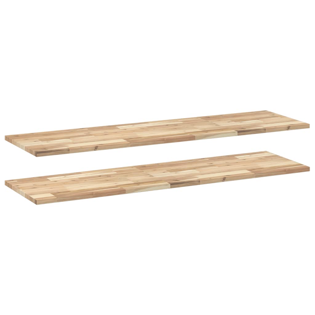 Floating Shelves 2 pcs 160x40x2 cm Untreated Solid Wood Acacia