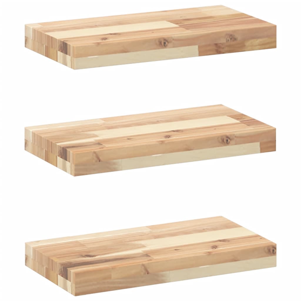 Floating Shelves 3 pcs 40x20x4 cm Untreated Solid Wood Acacia