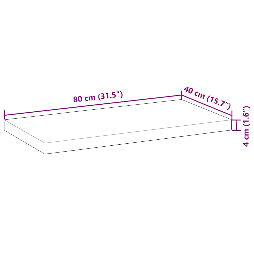 Floating Shelves 4 pcs 80x40x4 cm Untreated Solid Wood Acacia