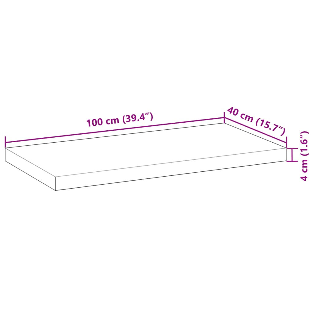 Floating Shelves 3 pcs 100x40x4 cm Untreated Solid Wood Acacia