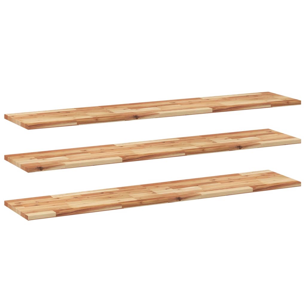 Floating Shelves 3 pcs 120x30x2 cm Oil Finished Solid Wood Acacia