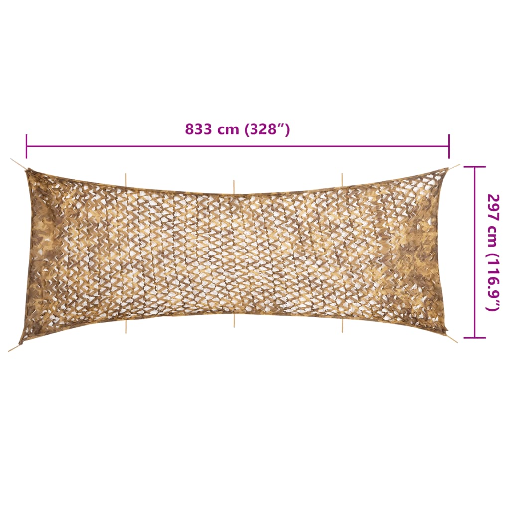 Camouflage Net with Storage Bag 833x297 cm Sand