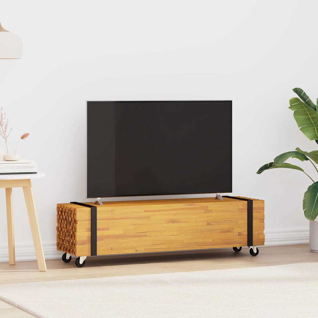 TV Stand 110 x 30 x 30 cm Brown Solid Teak Wood