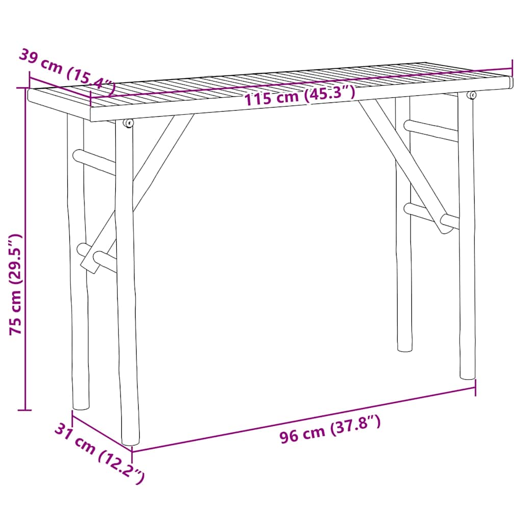 Console Table 115x39x75 cm Bamboo