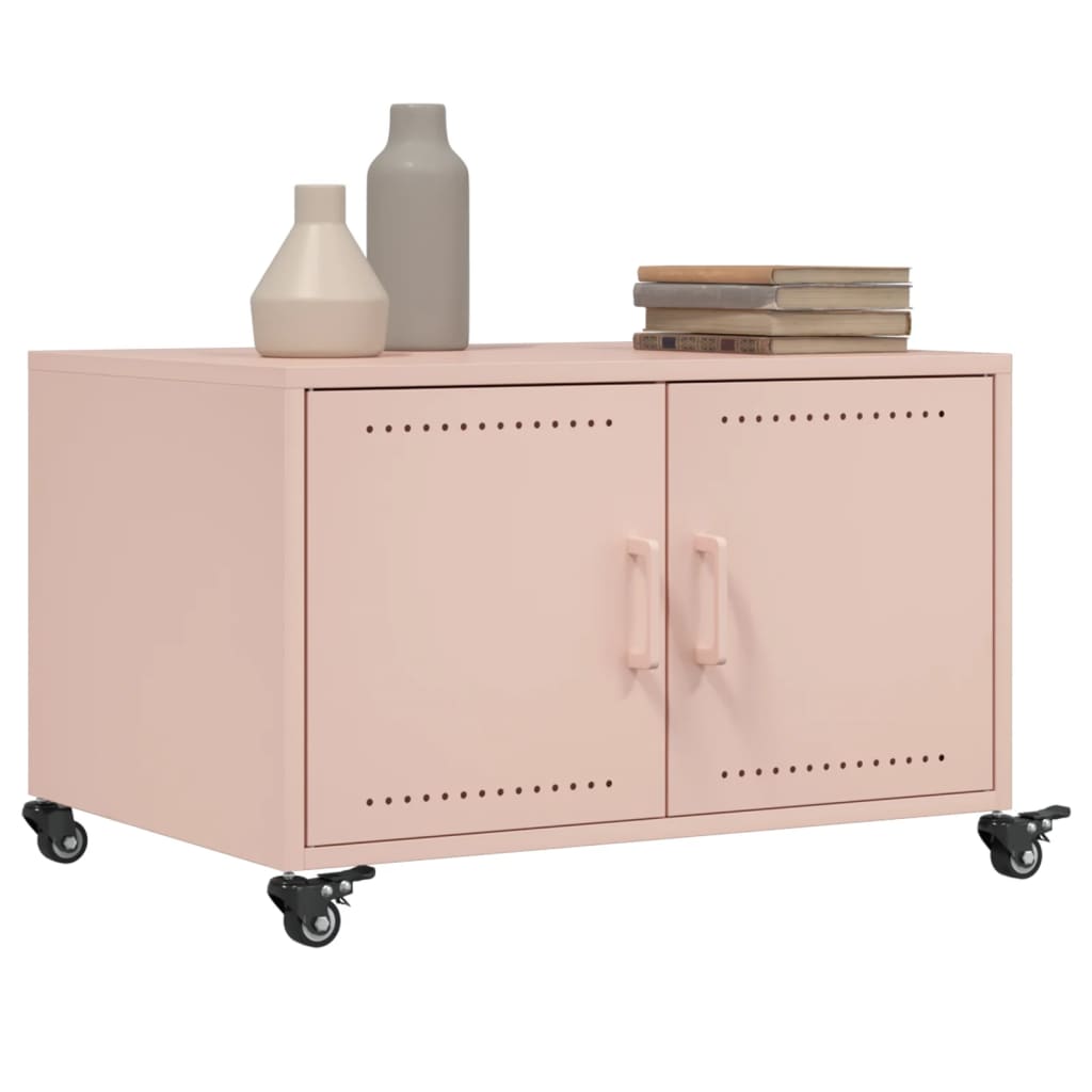 Coffee Table Pink 68x50x43.5 cm Steel