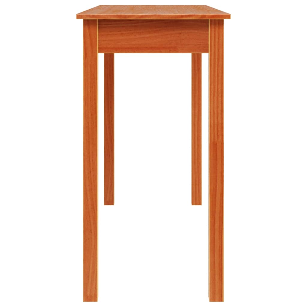 Console Table Wax Brown 110x40x75 cm Solid Wood Pine