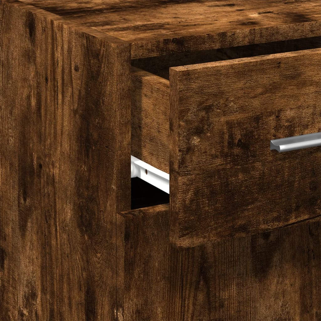 Sideboard Smoked Oak 30x42,5x93 cm Engineered Wood