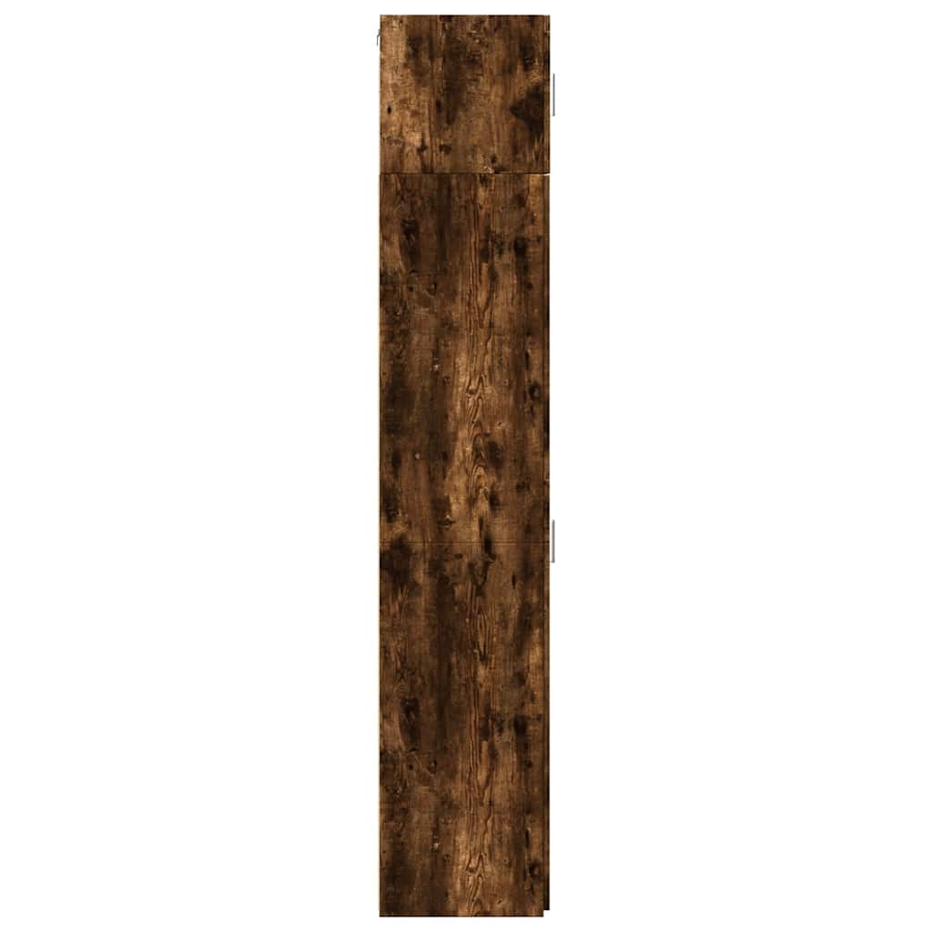 Slim Storage Cabinet Smoked Oak 30x42.5x225 cm Engineered Wood