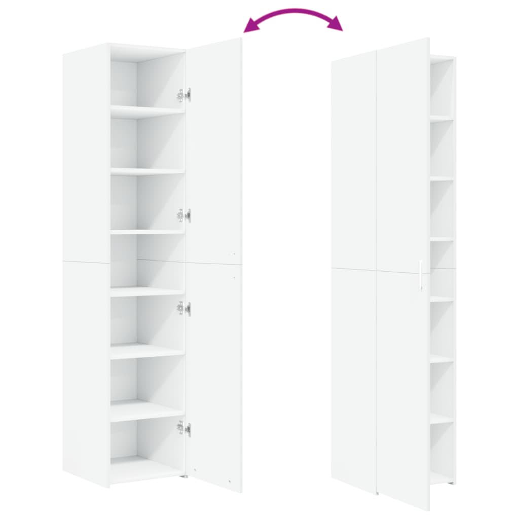Highboard White 40x42,5x185 cm Engineered Wood