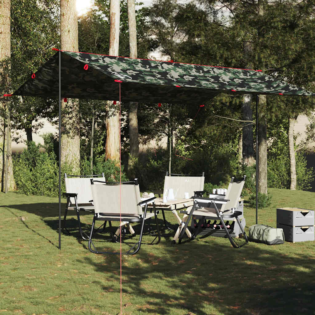 Camping Tarp Camouflage 406x306 cm Waterproof