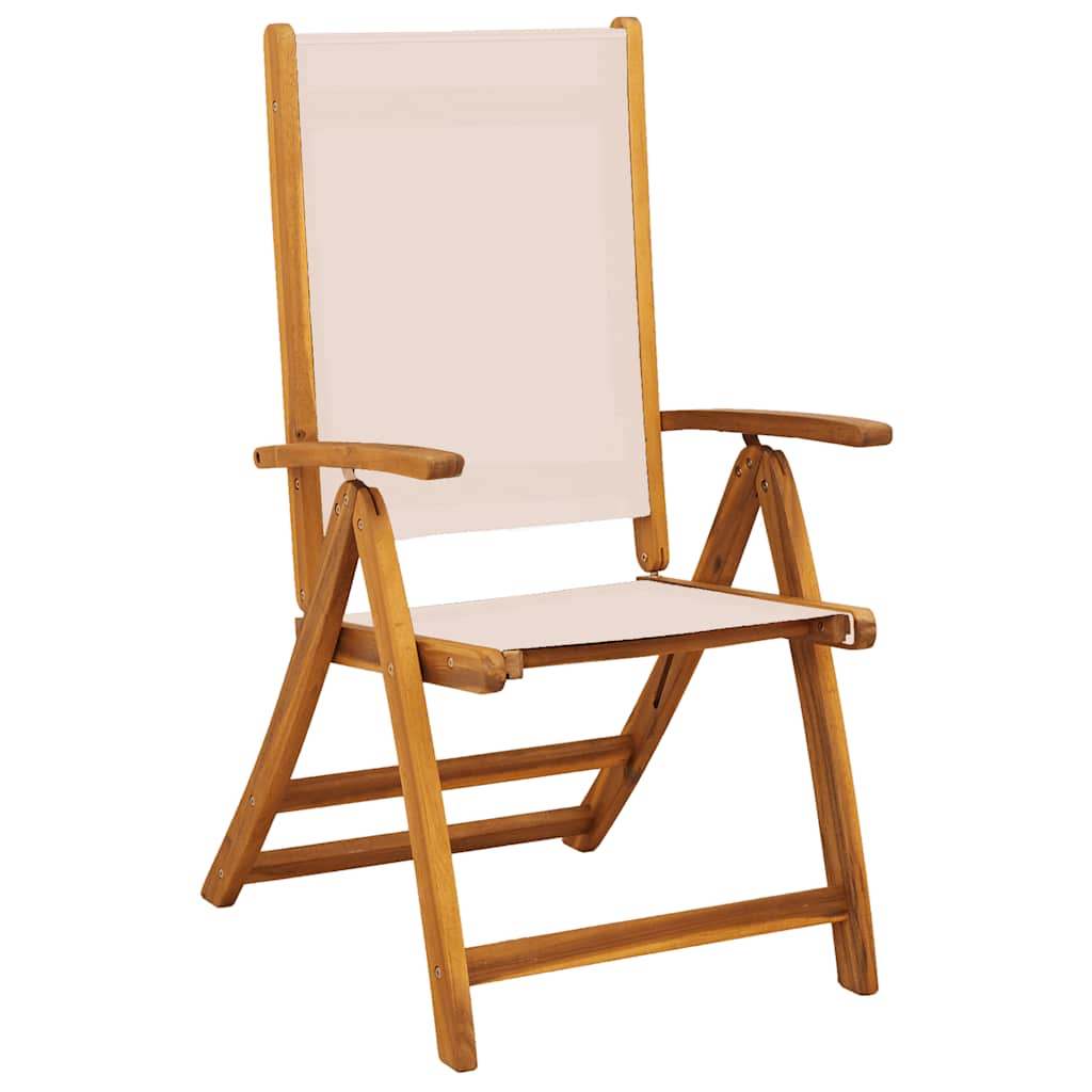 Folding Chairs 2 pcs Solid Wood Acacia and Textilene