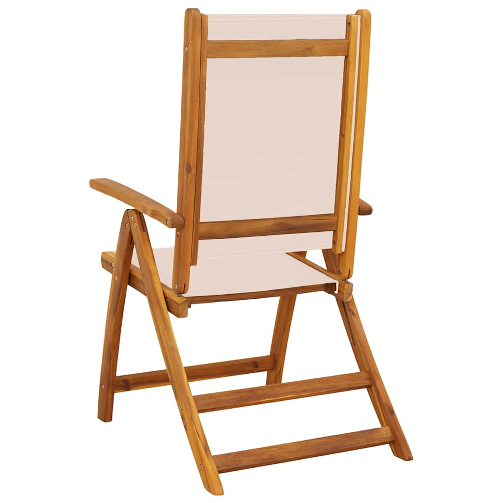 Folding Chairs 2 pcs Solid Wood Acacia and Textilene