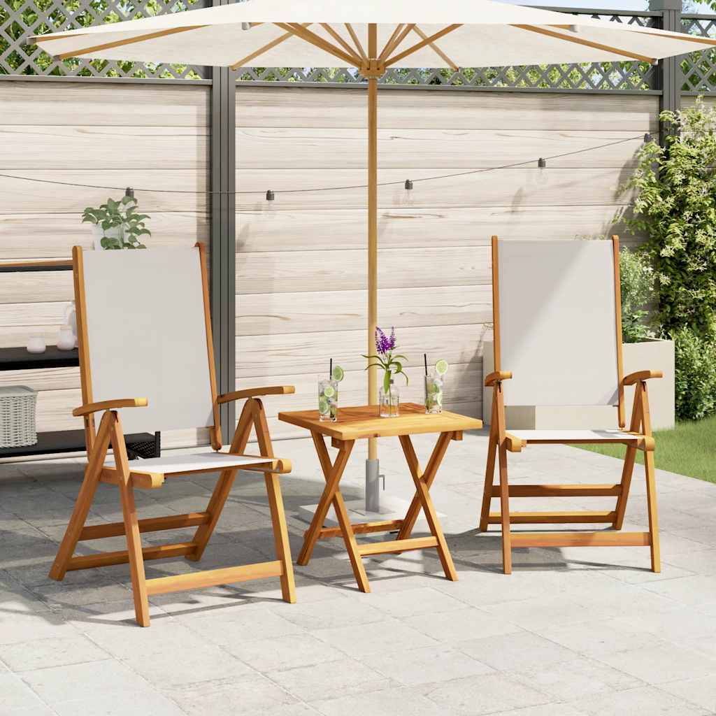 Folding Chairs 2 pcs Solid Wood Acacia and Textilene