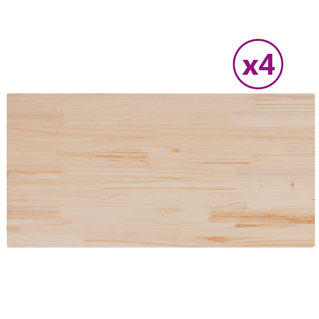 Table Tops 4 pcs 100x50x2.5 cm Rectangular Solid Wood Pine