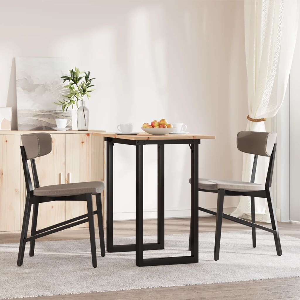 Dining Table O-Frame 80x50x75 cm Solid Wood Pine and Steel