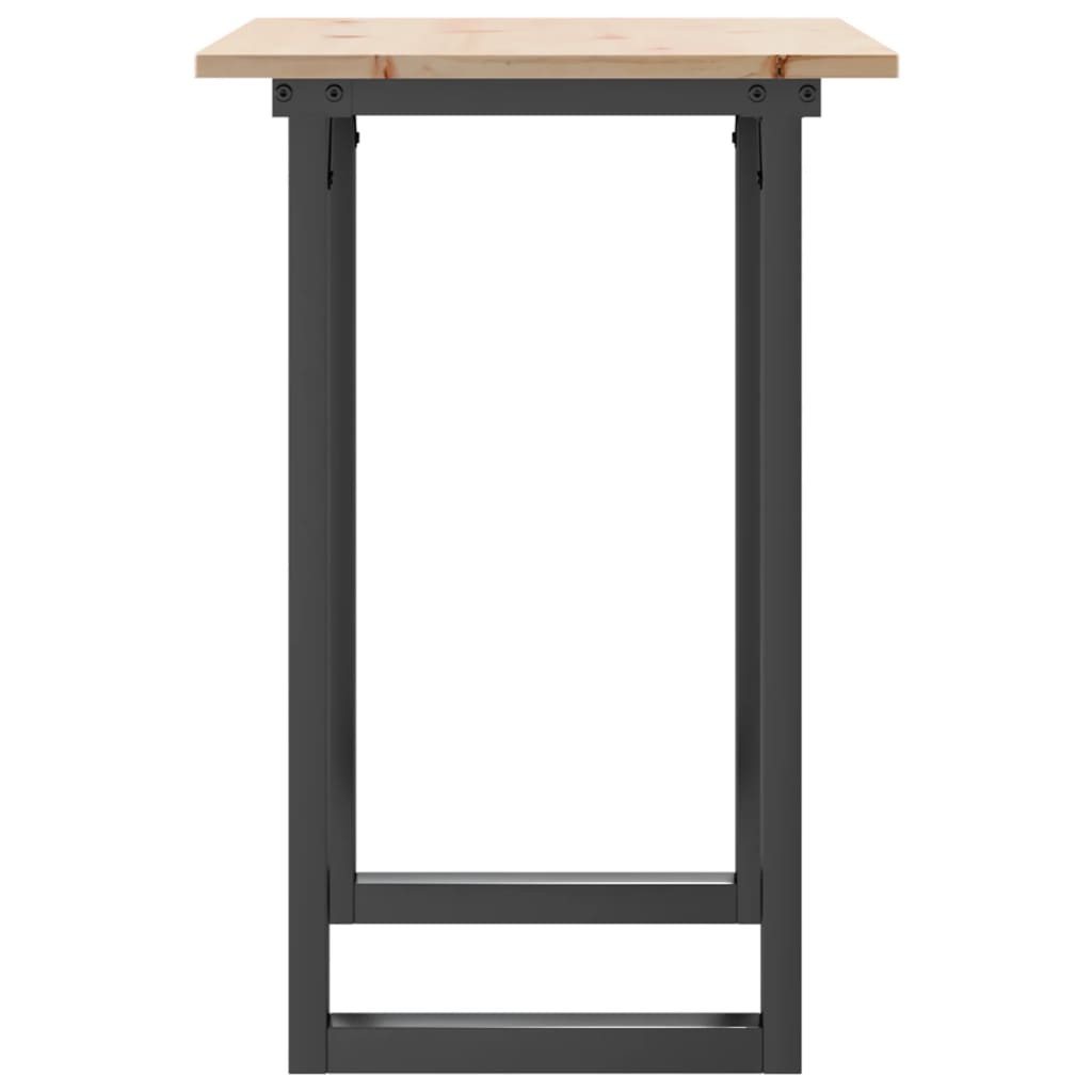 Dining Table O-Frame 80x50x75 cm Solid Wood Pine and Steel