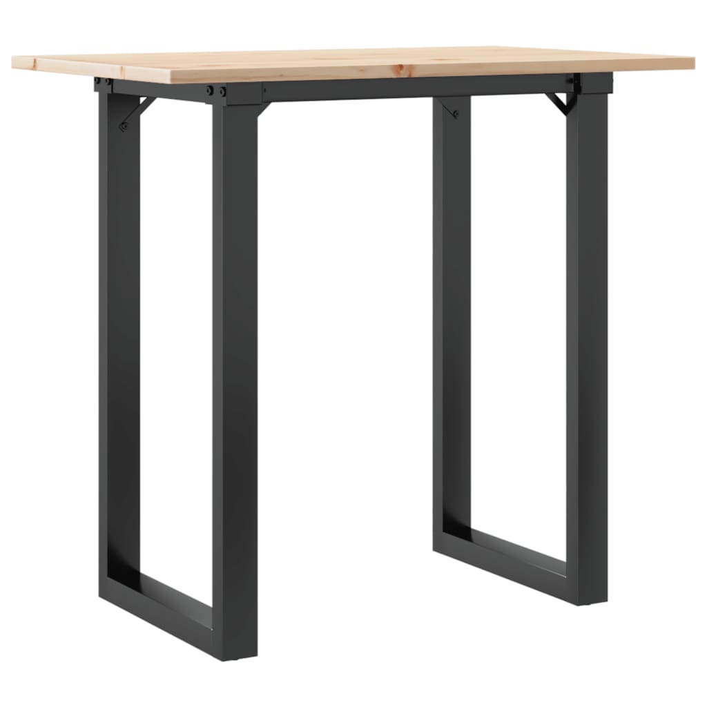 Dining Table O-Frame 80x50x75 cm Solid Wood Pine and Steel