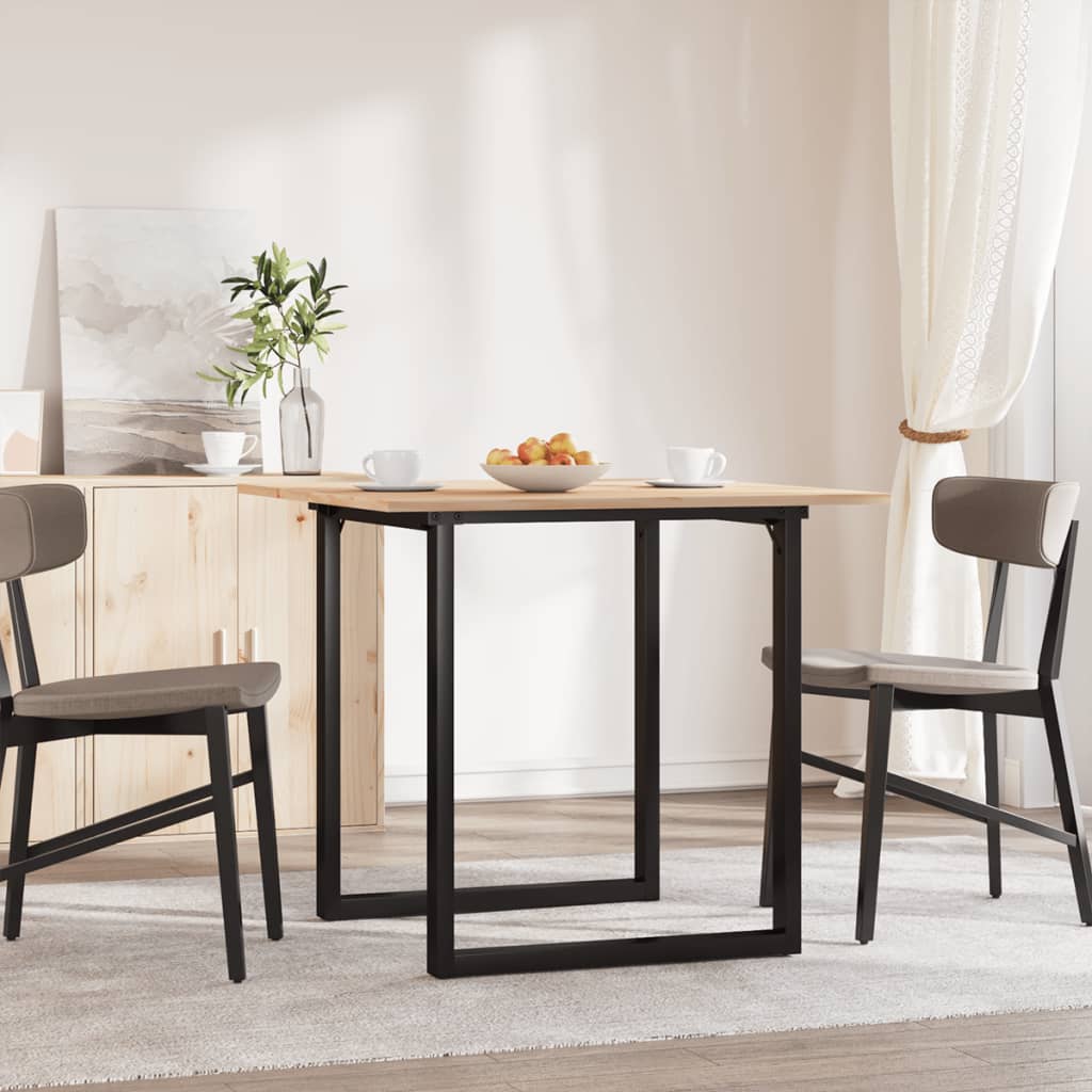 Dining Table O-Frame 90x90x75 cm Solid Wood Pine and Steel