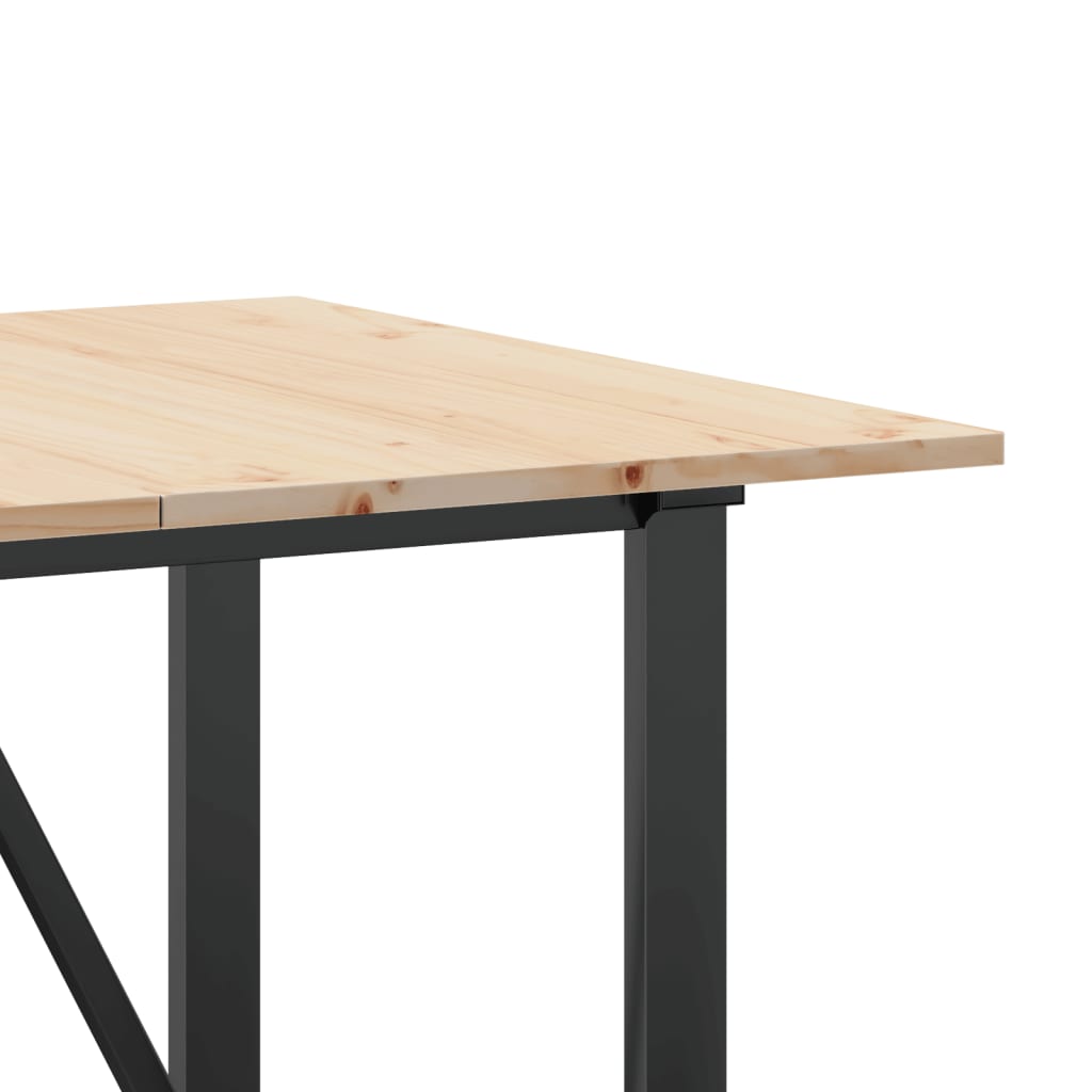 Dining Table O-Frame 140x80x75 cm Solid Wood Pine and Steel