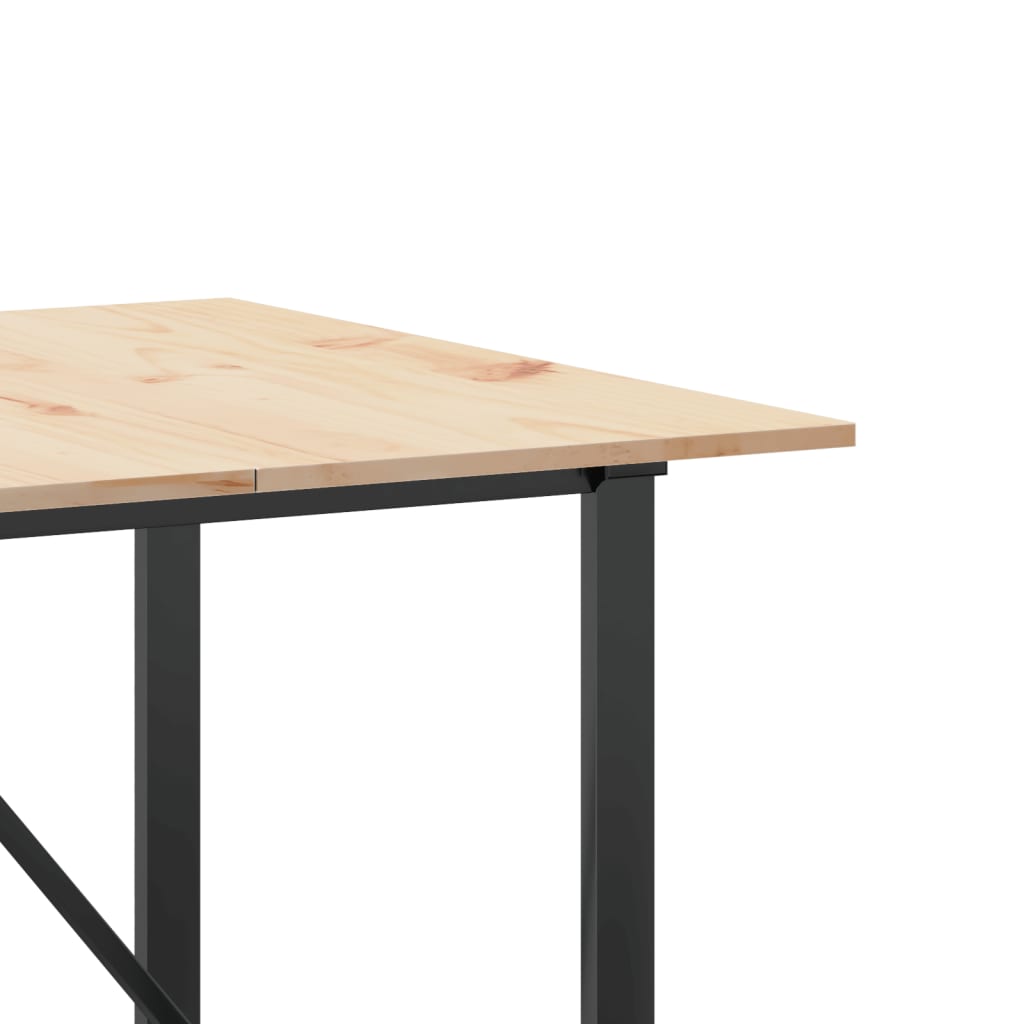Dining Table O-Frame 200x100x75 cm Solid Wood Pine and Steel