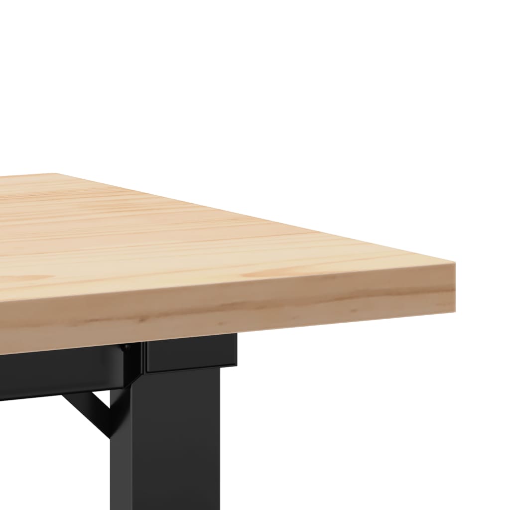 Coffee Table O-Frame 90x40x45.5 cm Solid Wood Pine and Steel