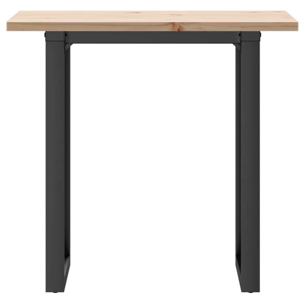 Dining Table O-Frame 80x50x75.5 cm Solid Wood Pine and Steel