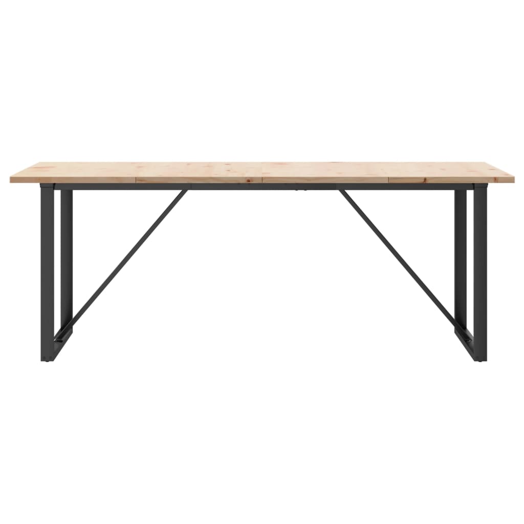 Dining Table O-Frame 200x100x75.5 cm Solid Wood Pine and Steel