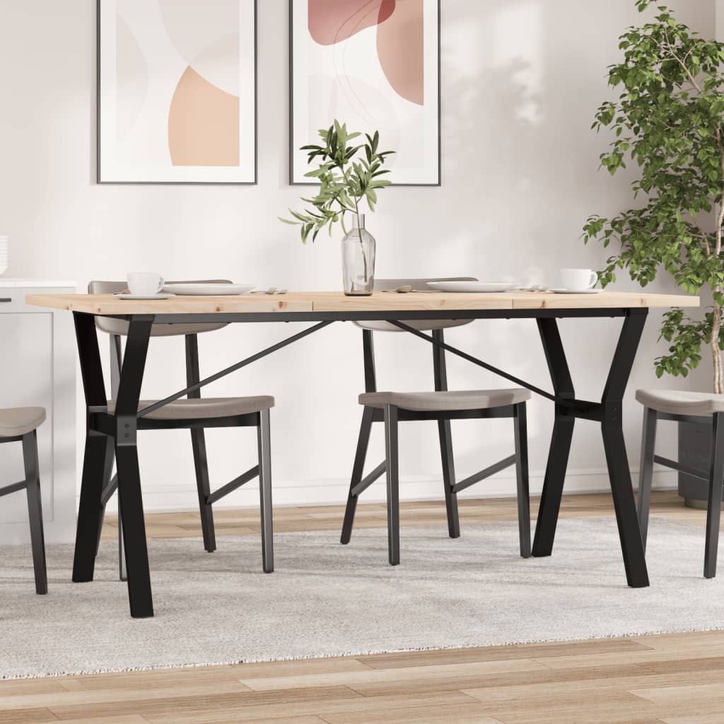 Dining Table Y-Frame 160x80x75,5 cm Solid Wood Pine and Steel
