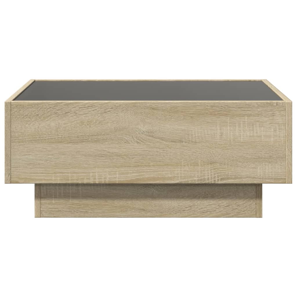 Coffee Table with LED Sonoma Oak 70x50x30 cm Engineered Wood