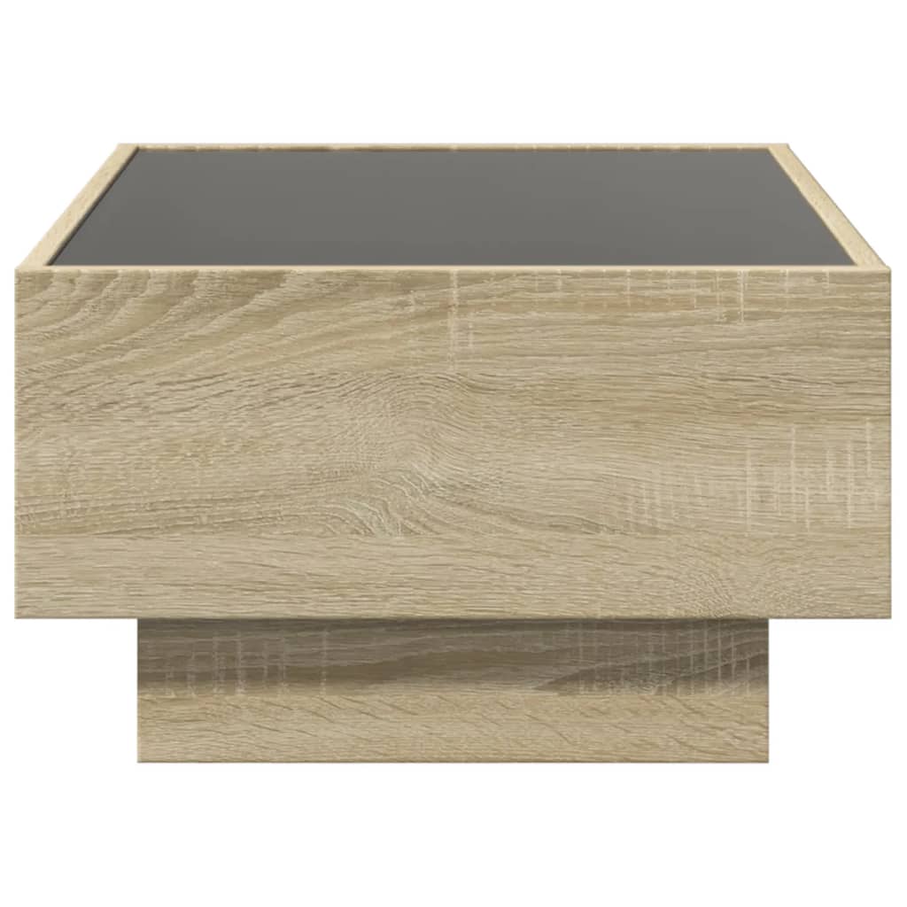Coffee Table with LED Sonoma Oak 70x50x30 cm Engineered Wood