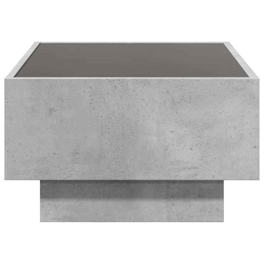 Coffee Table with LED Concrete Grey 70x50x30 cm Engineered Wood