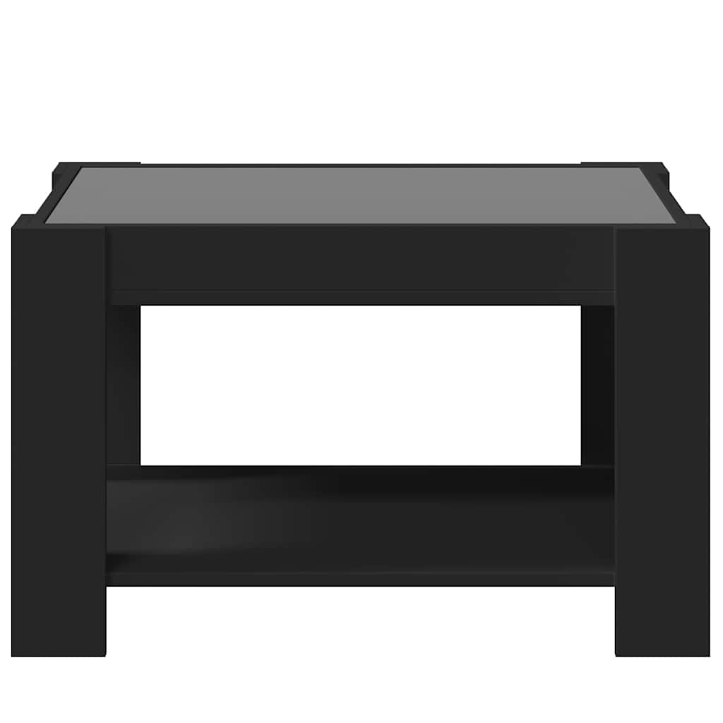Coffee Table with LED Black 73x53x45 cm Engineered Wood