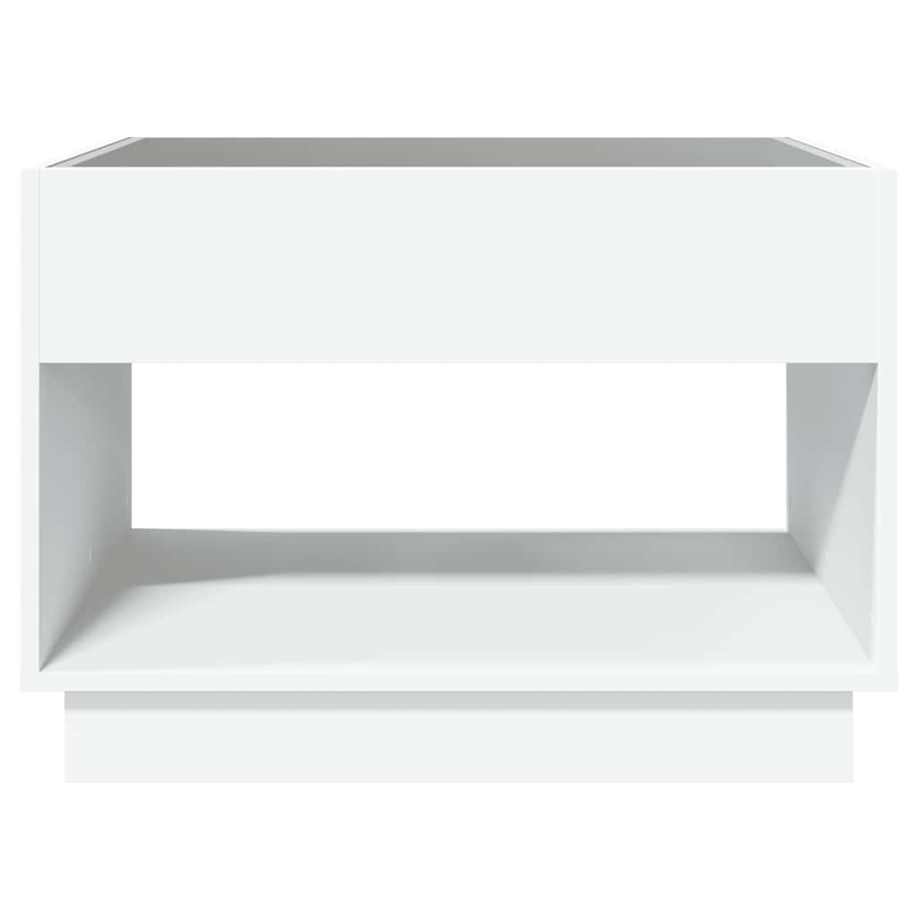 Coffee Table with Infinity LED White 70x50x50 cm