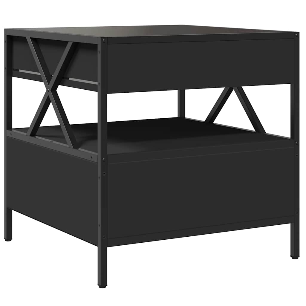 Coffee Table with Infinity LED Black 50x50x51 cm