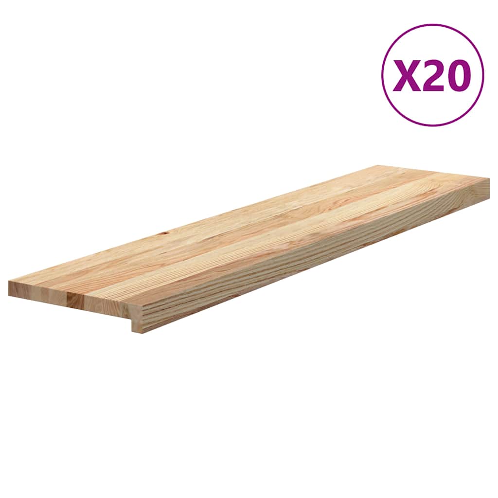 Stair Treads 20 pcs Untreated 110x30x2 cm Solid Wood Oak
