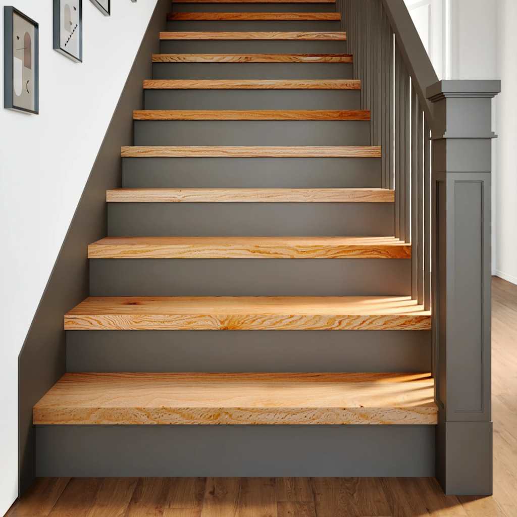Stair Treads 16 pcs Light Brown 100x25x2 cm Solid Wood Oak