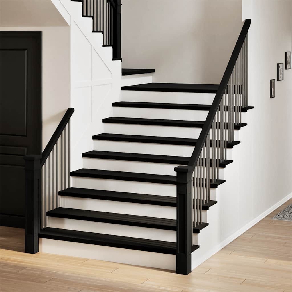 Stair Treads 4 pcs Brown Black 120x25x2 cm Solid Wood Oak