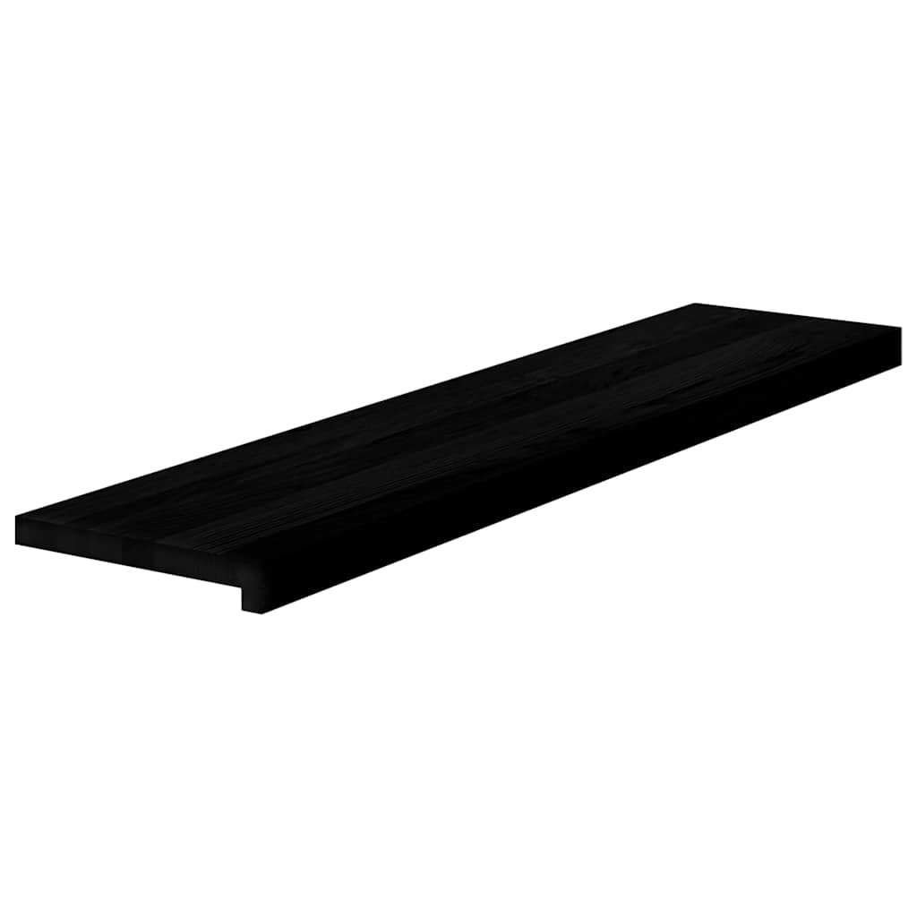 Stair Treads 8 pcs Brown Black 110x25x2 cm Solid Wood Oak