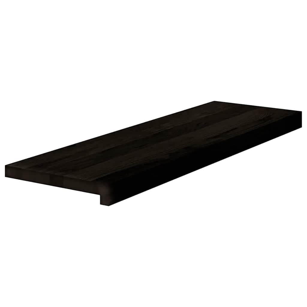 Stair Treads 12 pcs Brown Black 80x25x2 cm Solid Wood Oak
