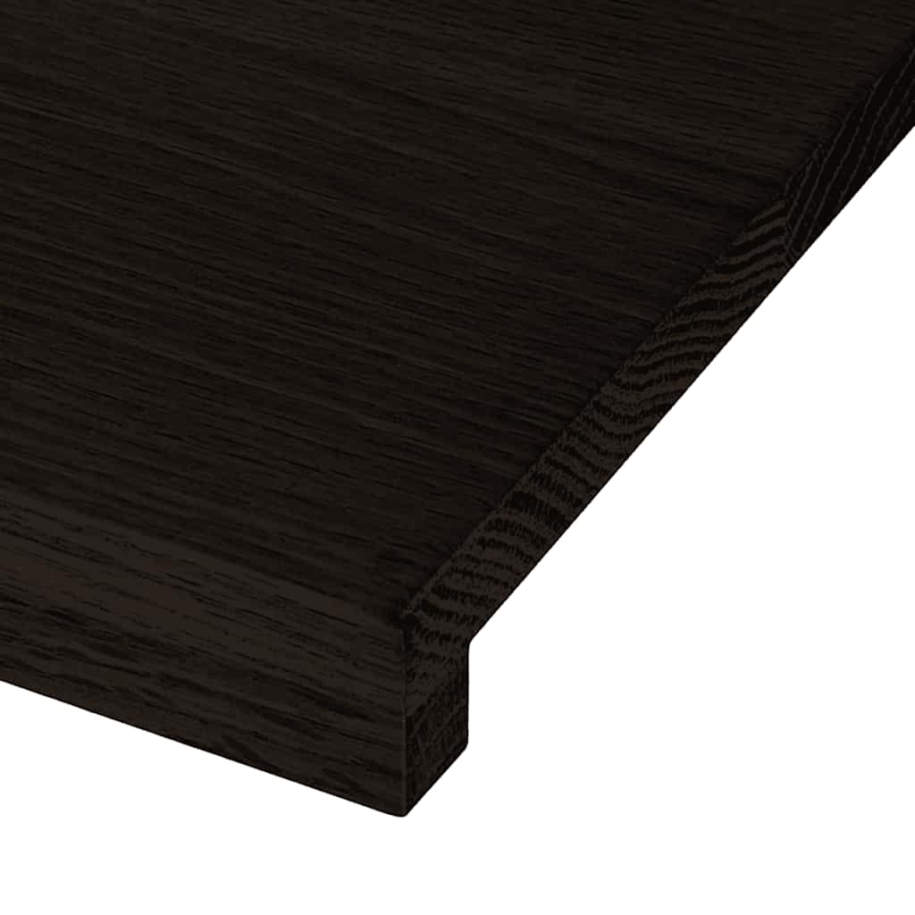 Stair Treads 12 pcs Brown Black 90x25x2 cm Solid Wood Oak