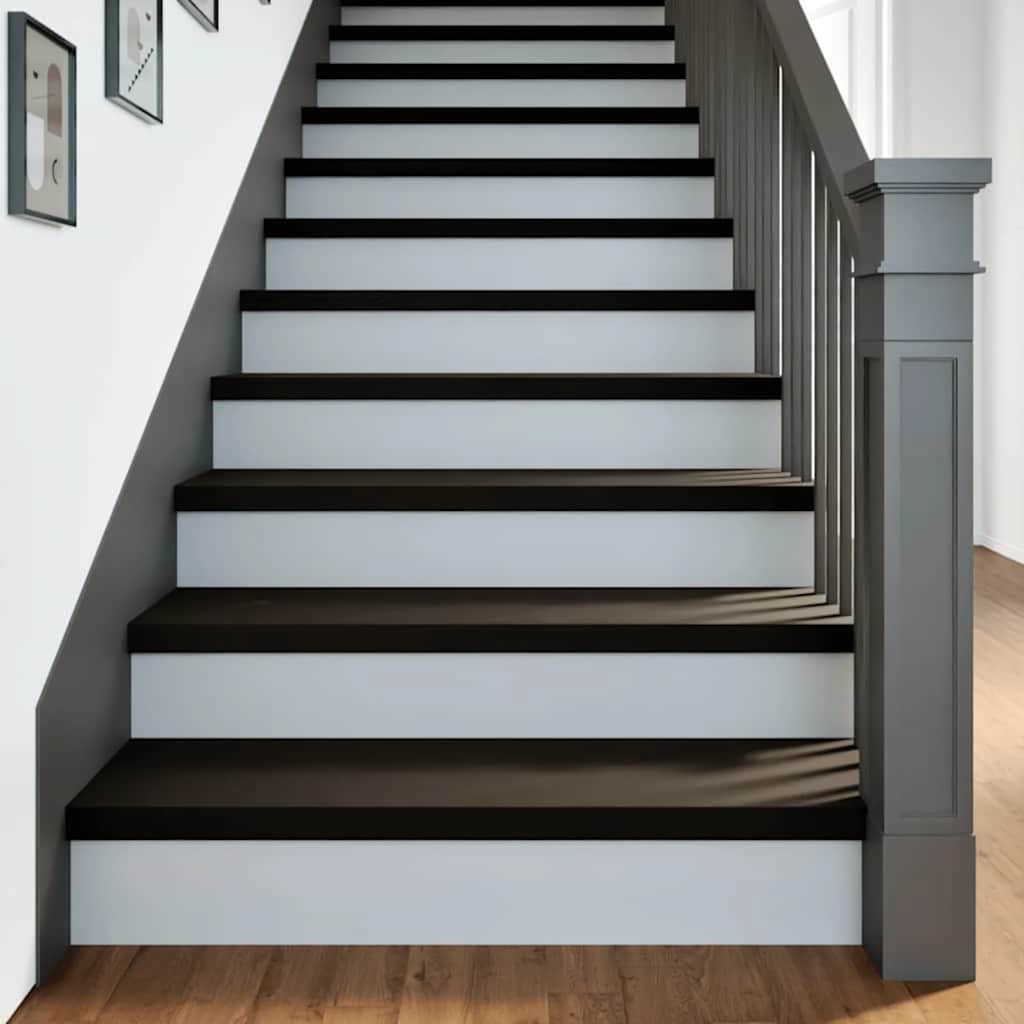 Stair Treads 12 pcs Brown Black 90x25x2 cm Solid Wood Oak