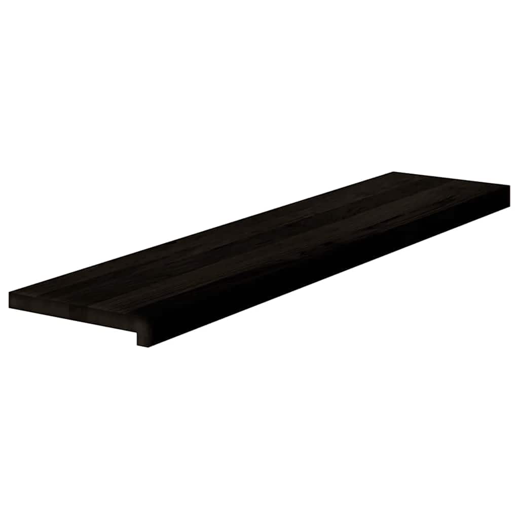 Stair Treads 12 pcs Brown Black 110x25x2 cm Solid Wood Oak