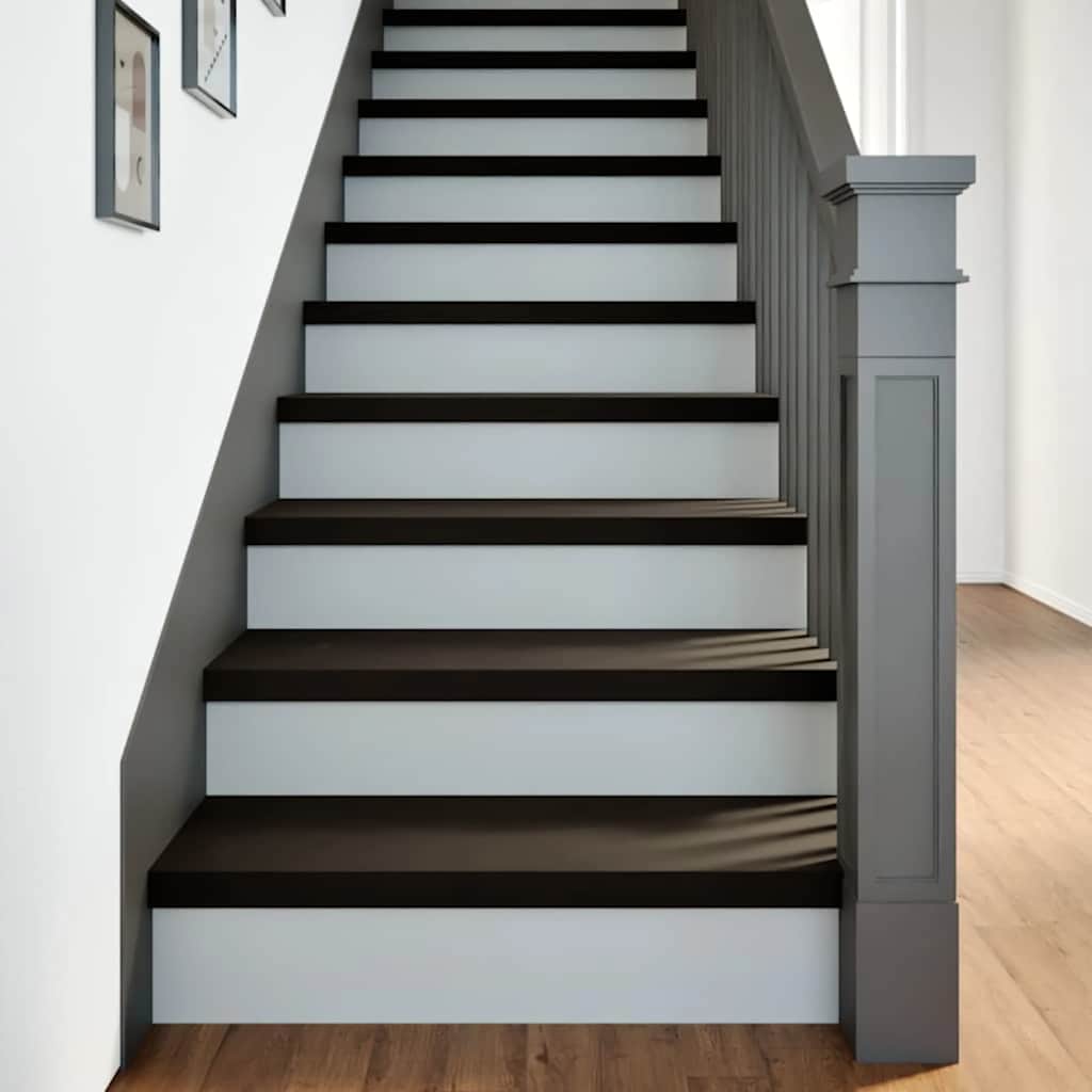 Stair Treads 16 pcs Brown Black 70x25x2 cm Solid Wood Oak
