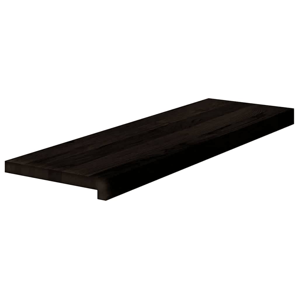 Stair Treads 16 pcs Brown Black 80x25x2 cm Solid Wood Oak