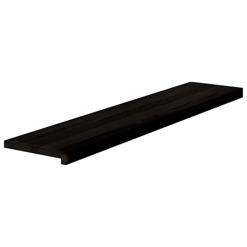Stair Treads 16 pcs Brown Black 120x30x2 cm Solid Wood Oak