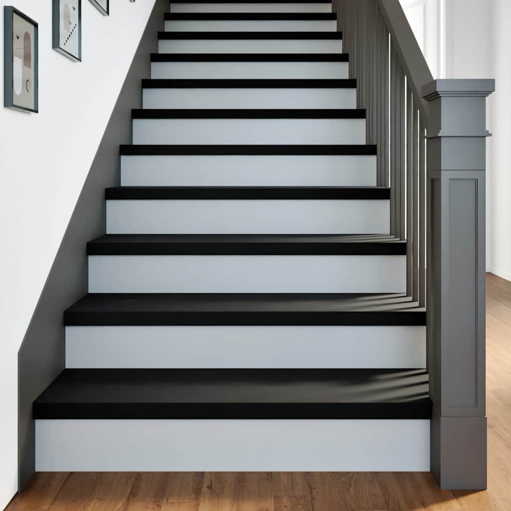 Stair Treads 20 pcs Brown Black 90x25x2 cm Solid Wood Oak