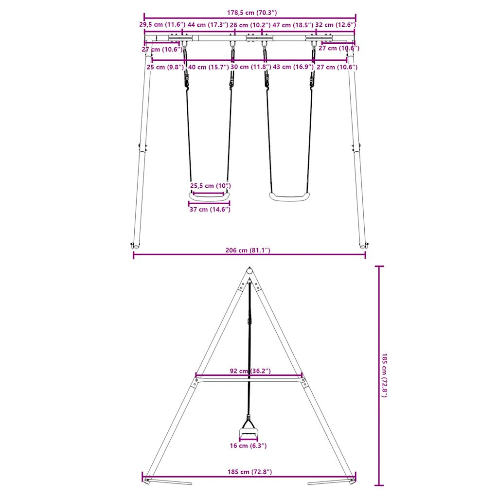 Outdoor Swing Set with 2 Swings