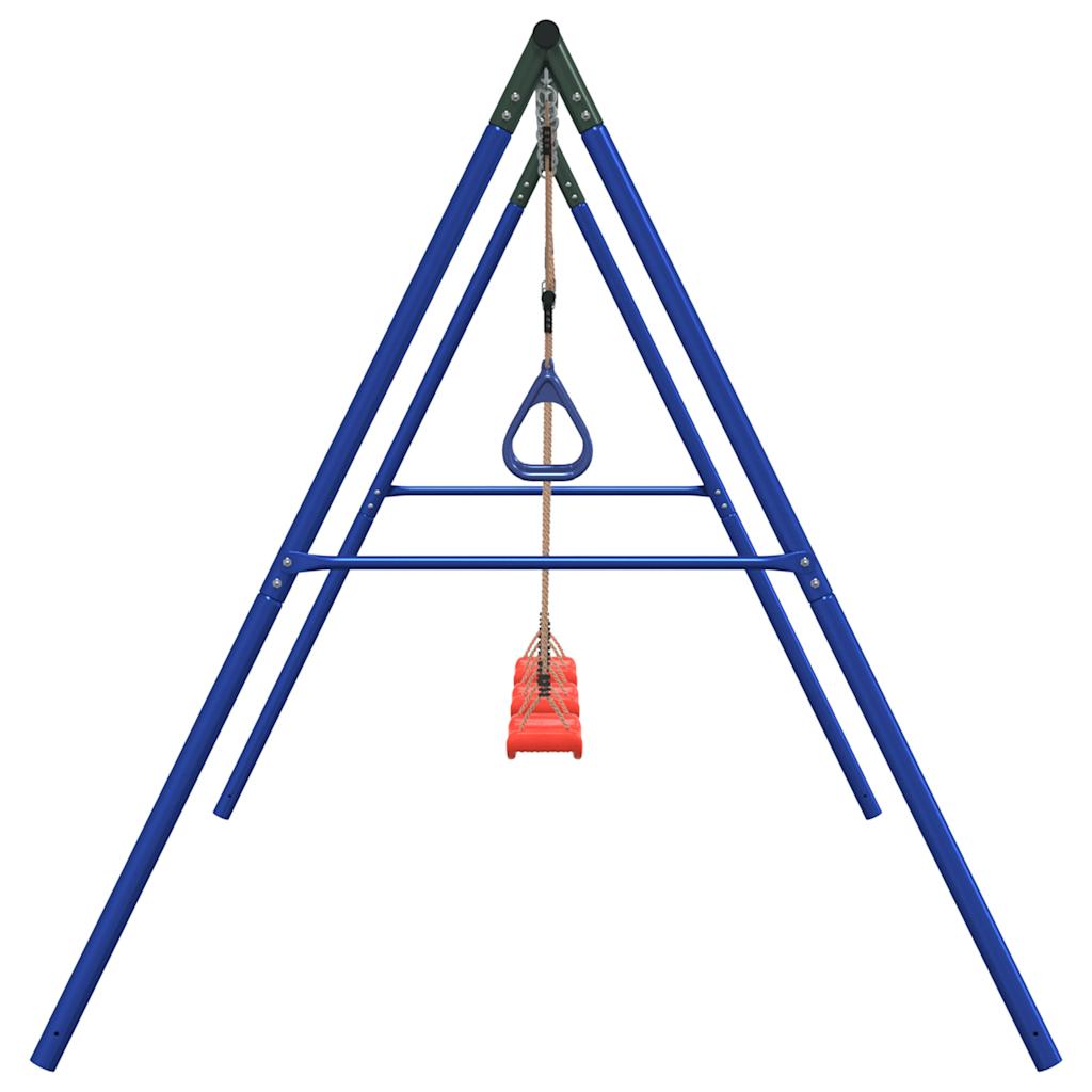 Outdoor Swing Set with Swings and Trapeze