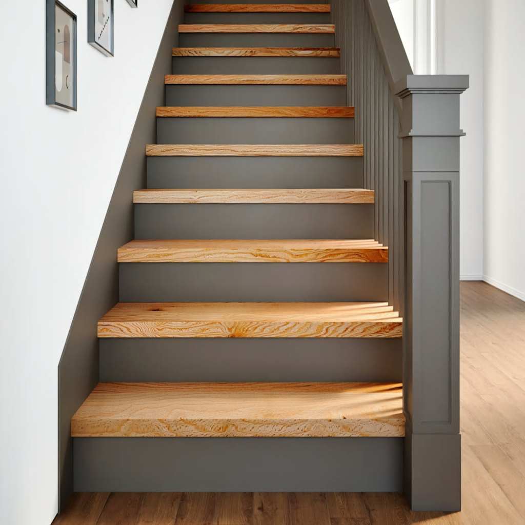 Stair Treads 2 pcs Light Brown 80x25x2 cm Solid Wood Oak