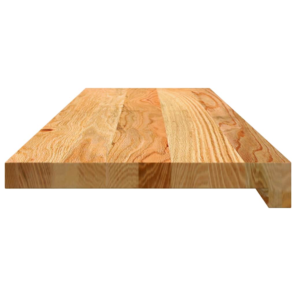 Stair Treads 2 pcs Light Brown 90x25x2 cm Solid Wood Oak